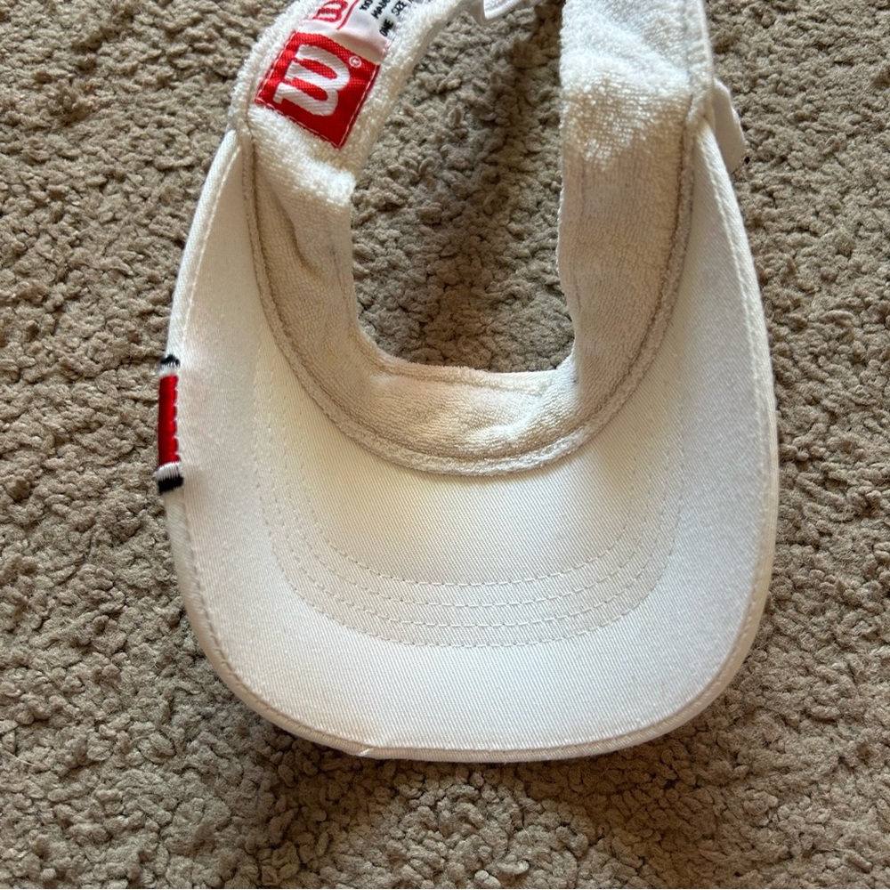 Wilson White Sun Visor with Red Logo Tab - Picture 4 of 4